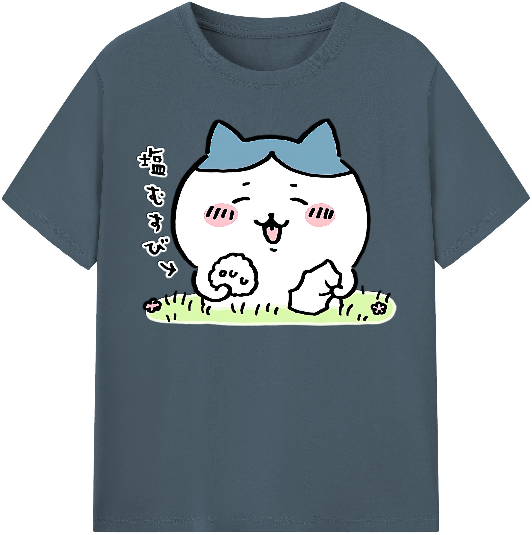（画像用） ちいかわ ハチワレ Chii-kawa hachiware 綿100％半袖Tシャツ（フロントプリント）